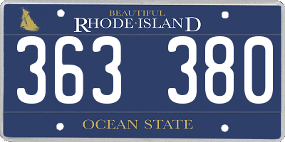 RI license plate 363380