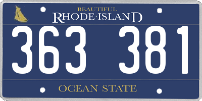 RI license plate 363381