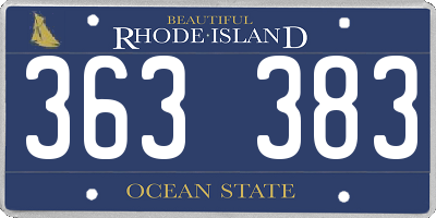 RI license plate 363383