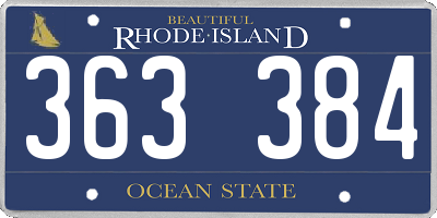 RI license plate 363384
