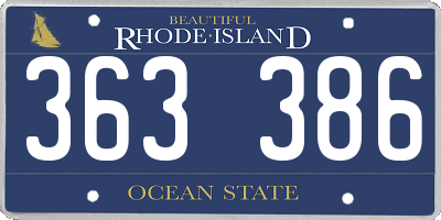 RI license plate 363386