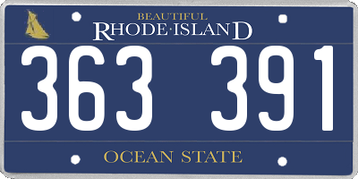 RI license plate 363391