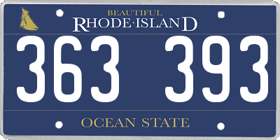 RI license plate 363393
