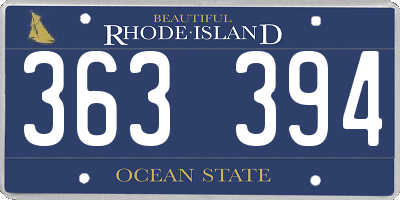 RI license plate 363394
