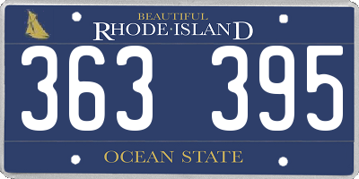 RI license plate 363395