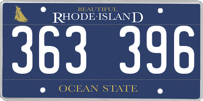 RI license plate 363396