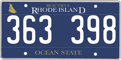 RI license plate 363398