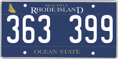 RI license plate 363399