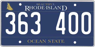 RI license plate 363400