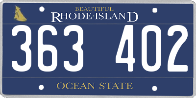 RI license plate 363402