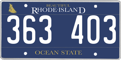 RI license plate 363403
