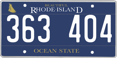 RI license plate 363404