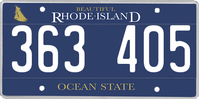 RI license plate 363405