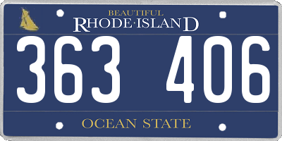 RI license plate 363406