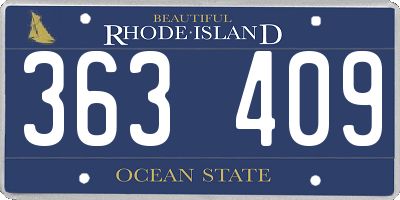 RI license plate 363409