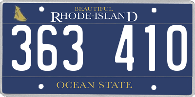 RI license plate 363410