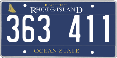 RI license plate 363411