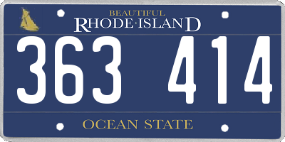 RI license plate 363414