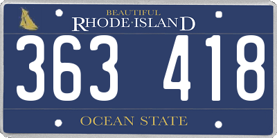 RI license plate 363418