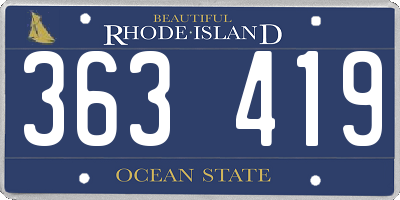 RI license plate 363419