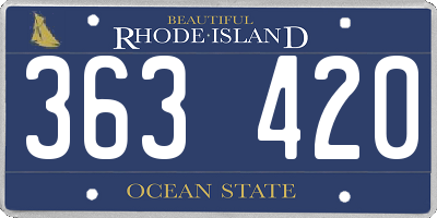 RI license plate 363420
