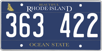 RI license plate 363422