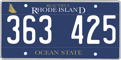 RI license plate 363425