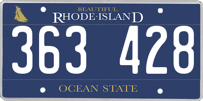 RI license plate 363428
