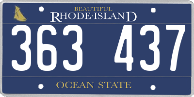 RI license plate 363437