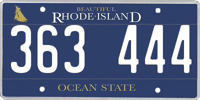 RI license plate 363444