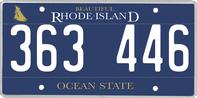 RI license plate 363446