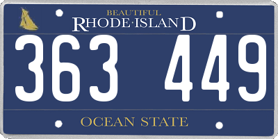 RI license plate 363449