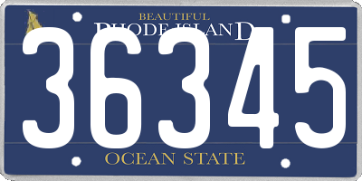 RI license plate 36345