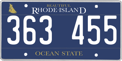 RI license plate 363455