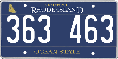 RI license plate 363463