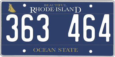 RI license plate 363464