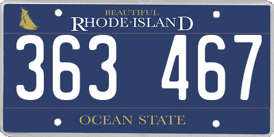 RI license plate 363467