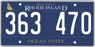 RI license plate 363470