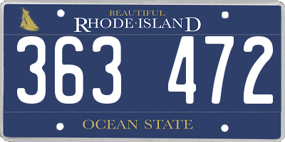 RI license plate 363472
