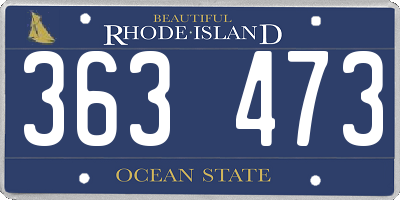 RI license plate 363473