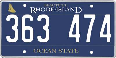 RI license plate 363474