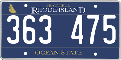 RI license plate 363475