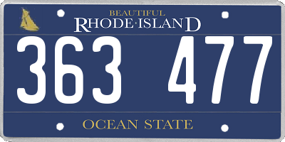 RI license plate 363477