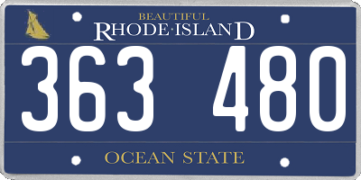 RI license plate 363480