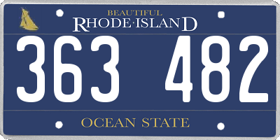 RI license plate 363482