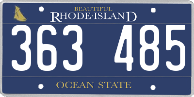 RI license plate 363485