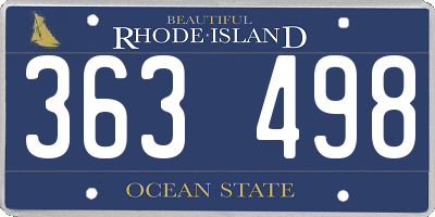 RI license plate 363498