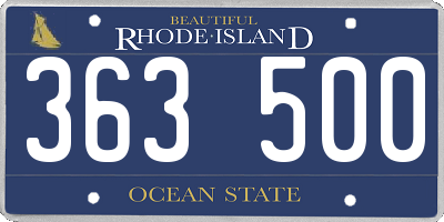 RI license plate 363500