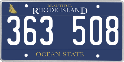 RI license plate 363508