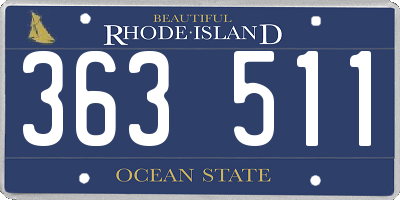 RI license plate 363511